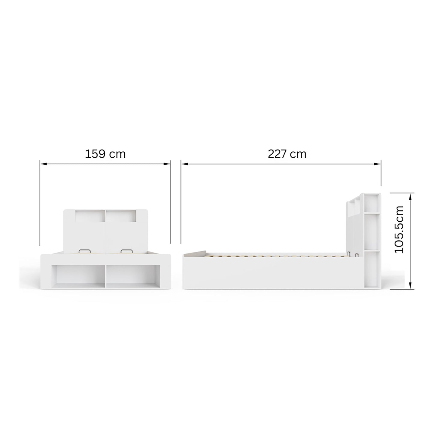 GFW Anya White Storage Ottoman Kingsize Dimensions