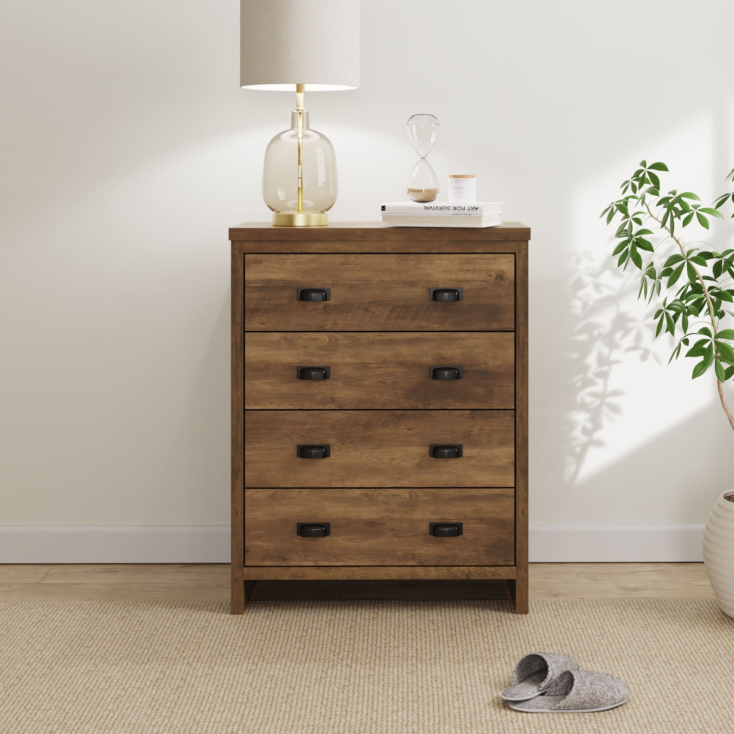 GFW Boston 4 Drawer Chest of Drawers - Knotty Oak