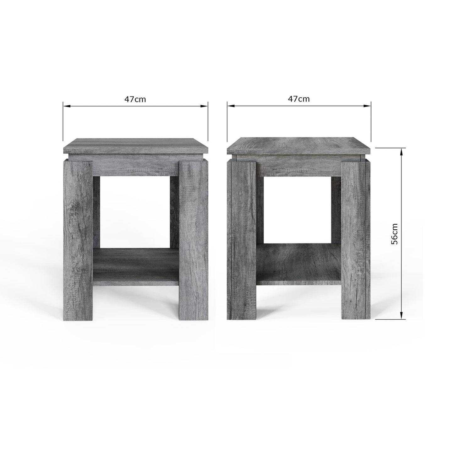 GFW Canyon Charcoal Grey Lamp Table Dimensions