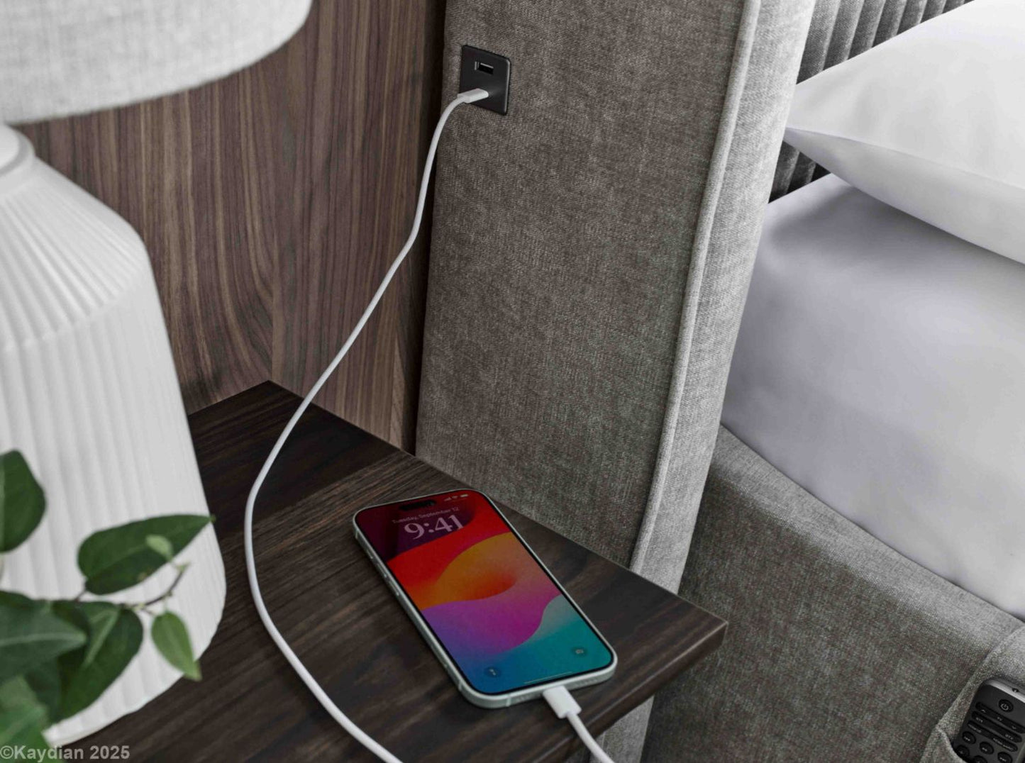 Darras TV bed USB connections in headboard