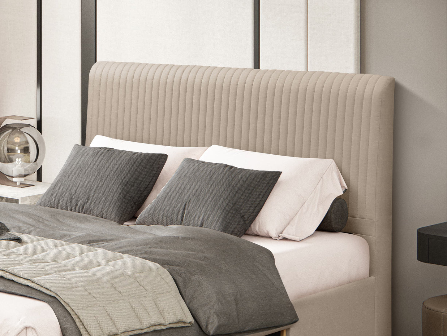 Dominica Frame Linen Headboard Close Up