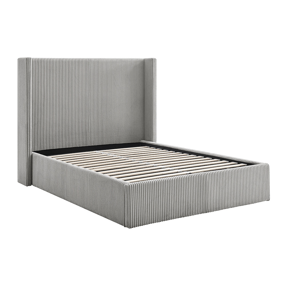 Limelight Gemini Grey Fabric Ottoman Bed Frame - without mattress