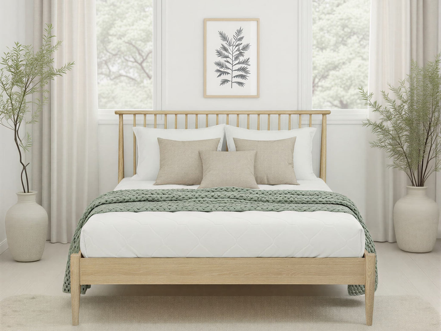 Griffith Oak Wooden Bed Frame Front
