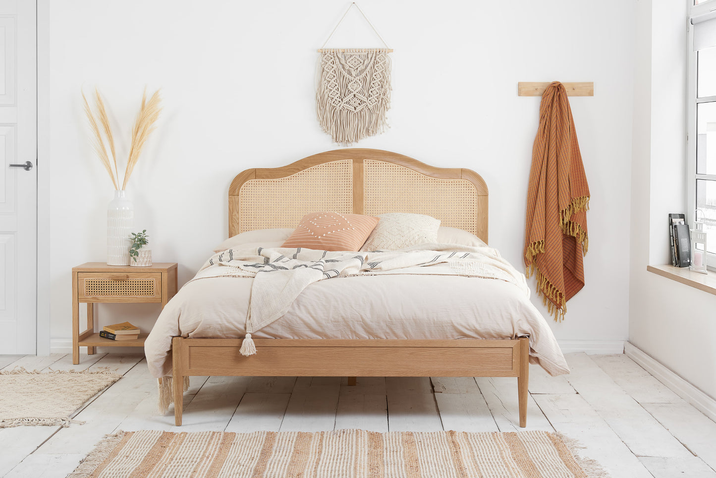 Birlea Leonie Rattan Bed Frame - Oak 3