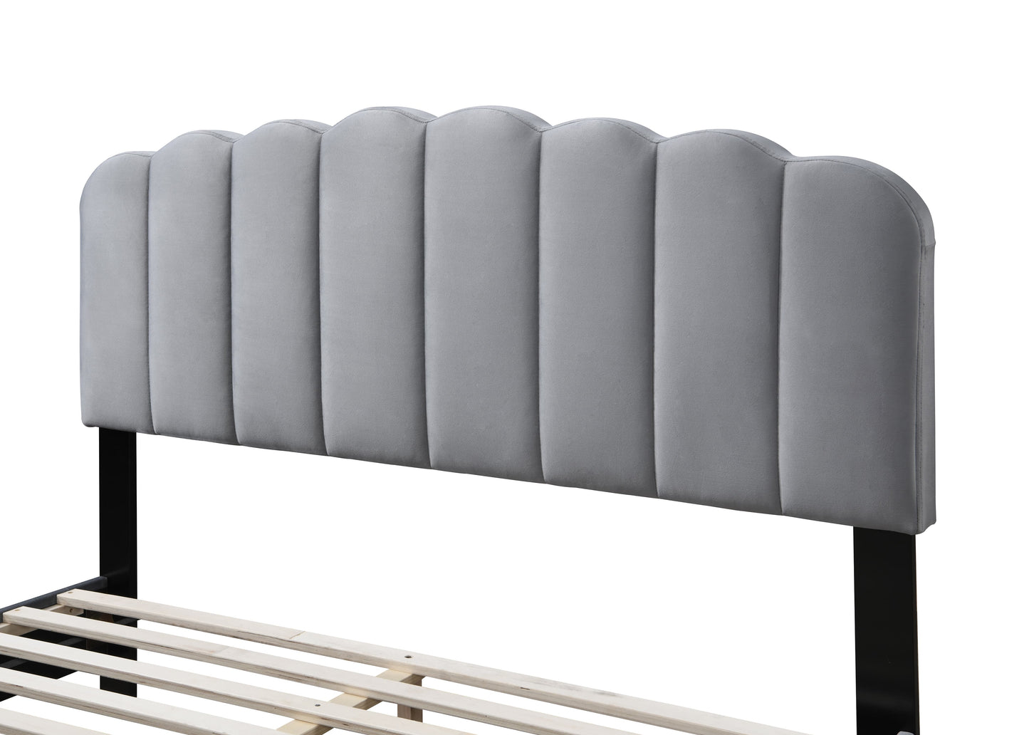 Lunar Grey Velvet Headboard