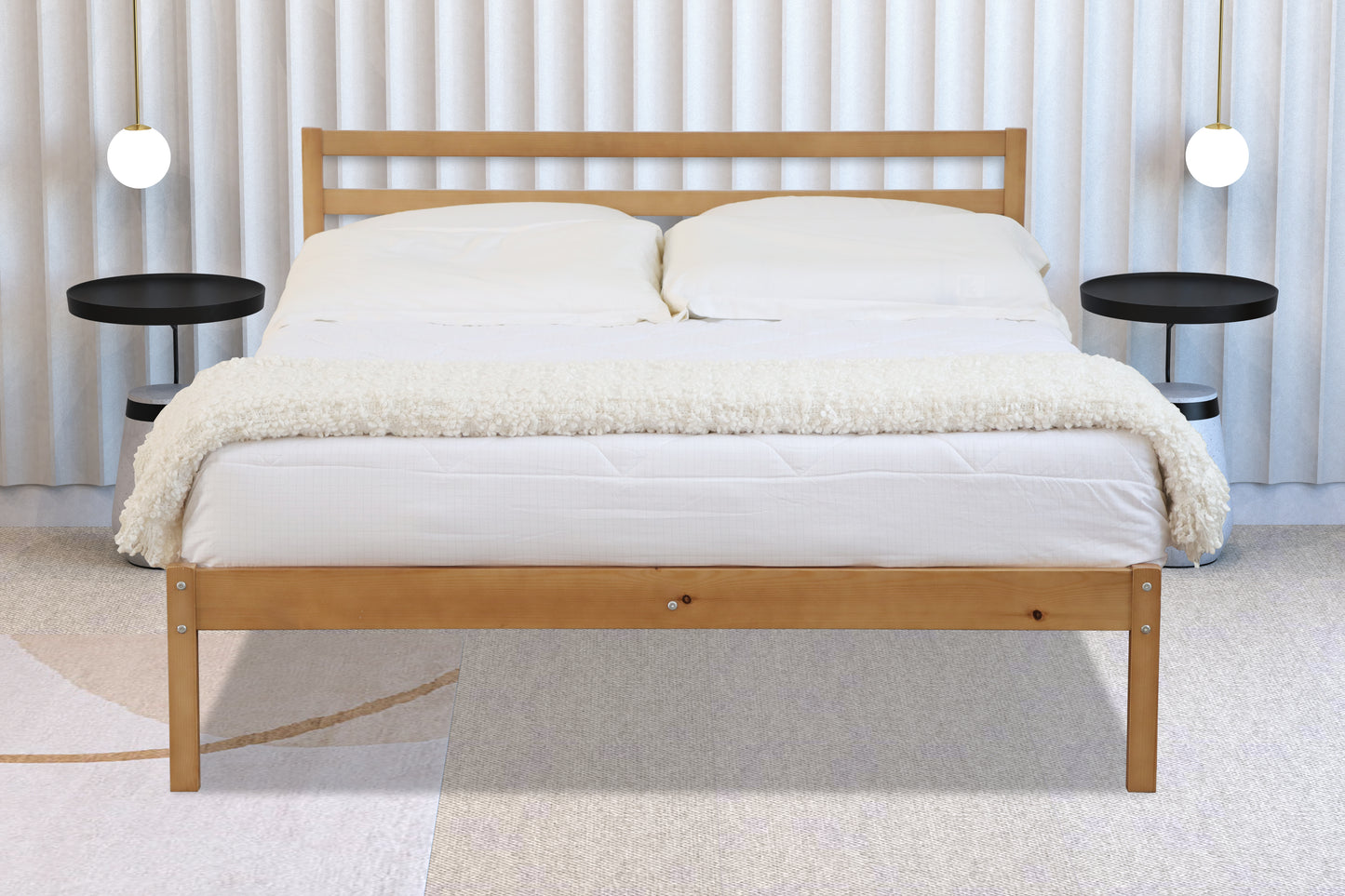 Monroe Wooden Bed Frame - Oak 2