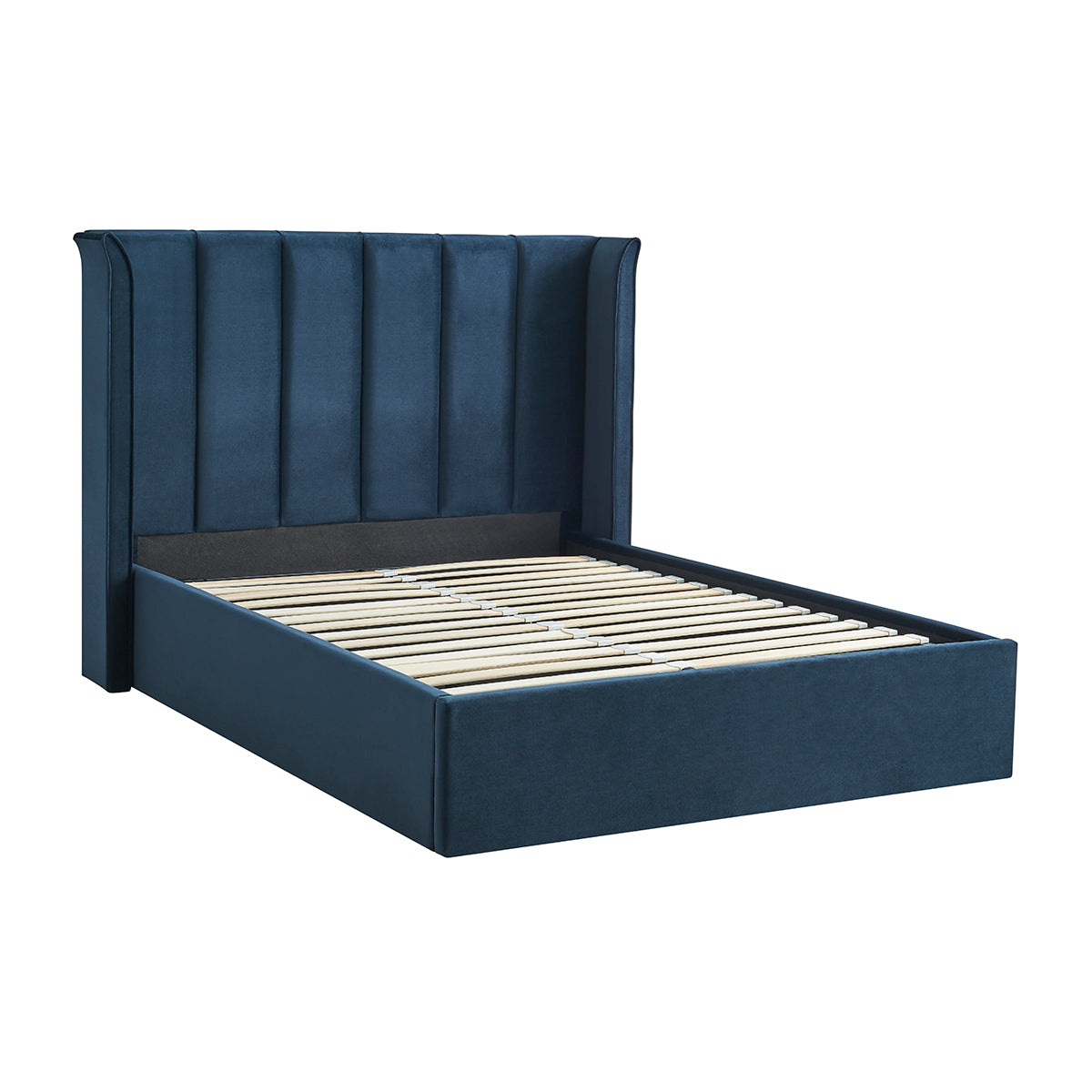 Limelight Polaris Navy Blue Velvet Ottoman Bed Frame - without mattress