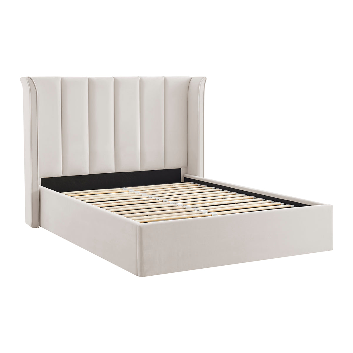 Limelight Polaris Natural Velvet Ottoman Bed Frame - Without Mattress