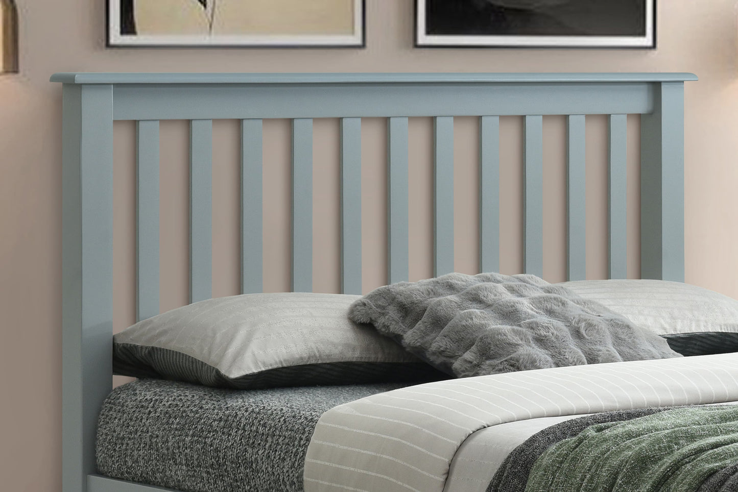 Shaker Grey Wooden Headboard