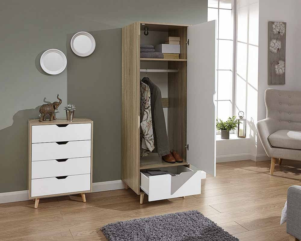 GFW Stockholm 1 Door Wardrobe Open