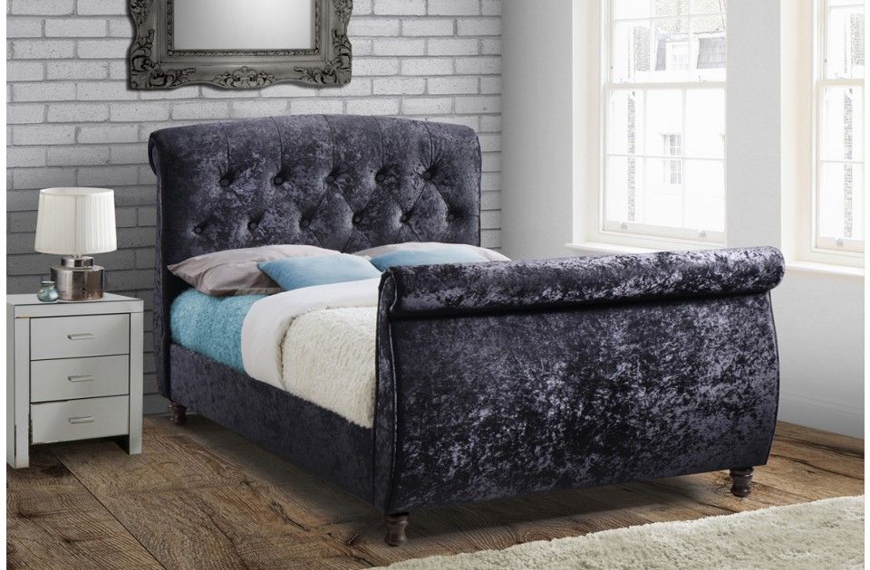 Birlea Toulouse Black Fabric Bed Frame - Double