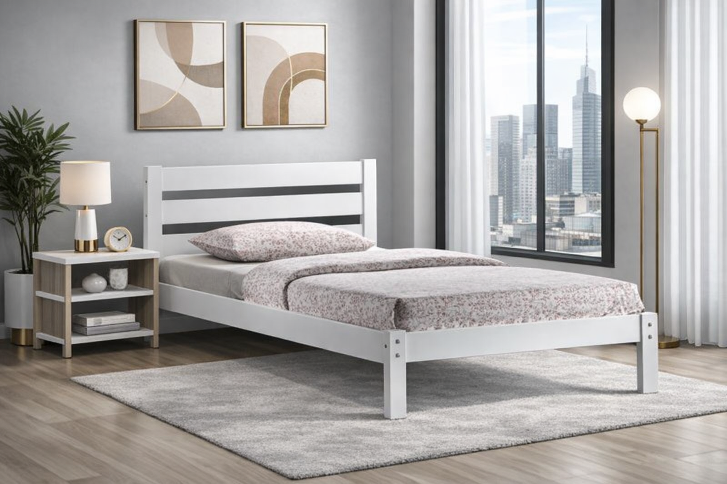 Tulsa White Bed In A Box - Single