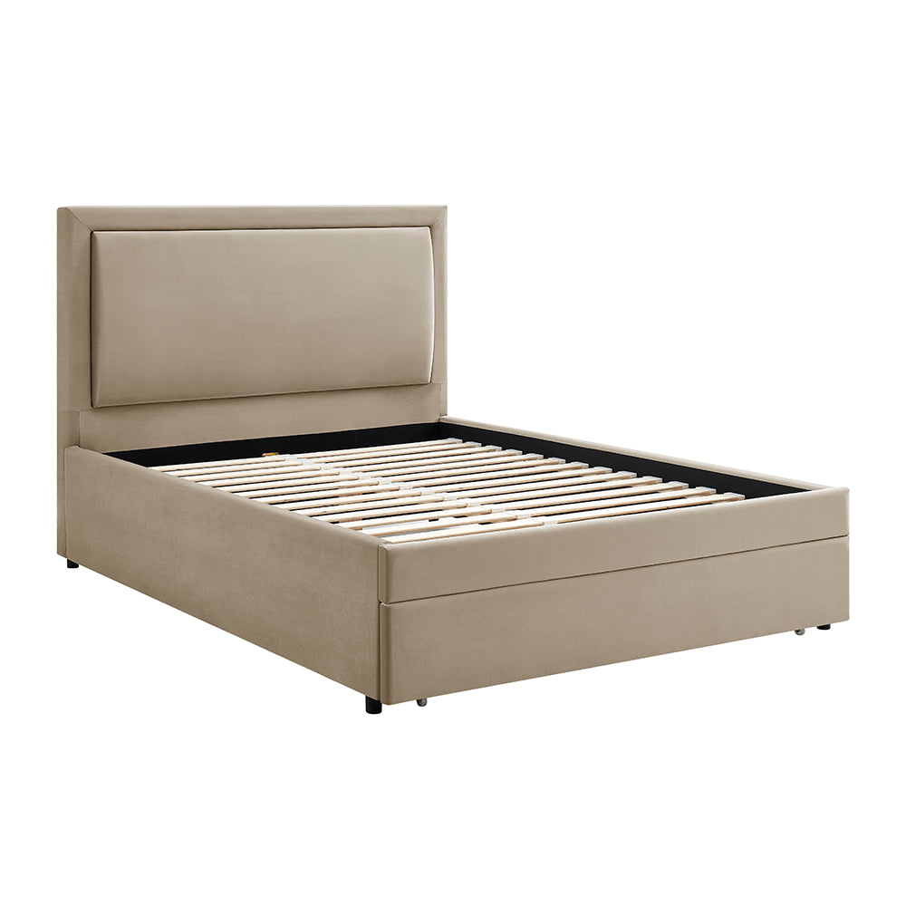 Limelight Ursa Taupe Velvet Storage Bed Frame - Without Mattress