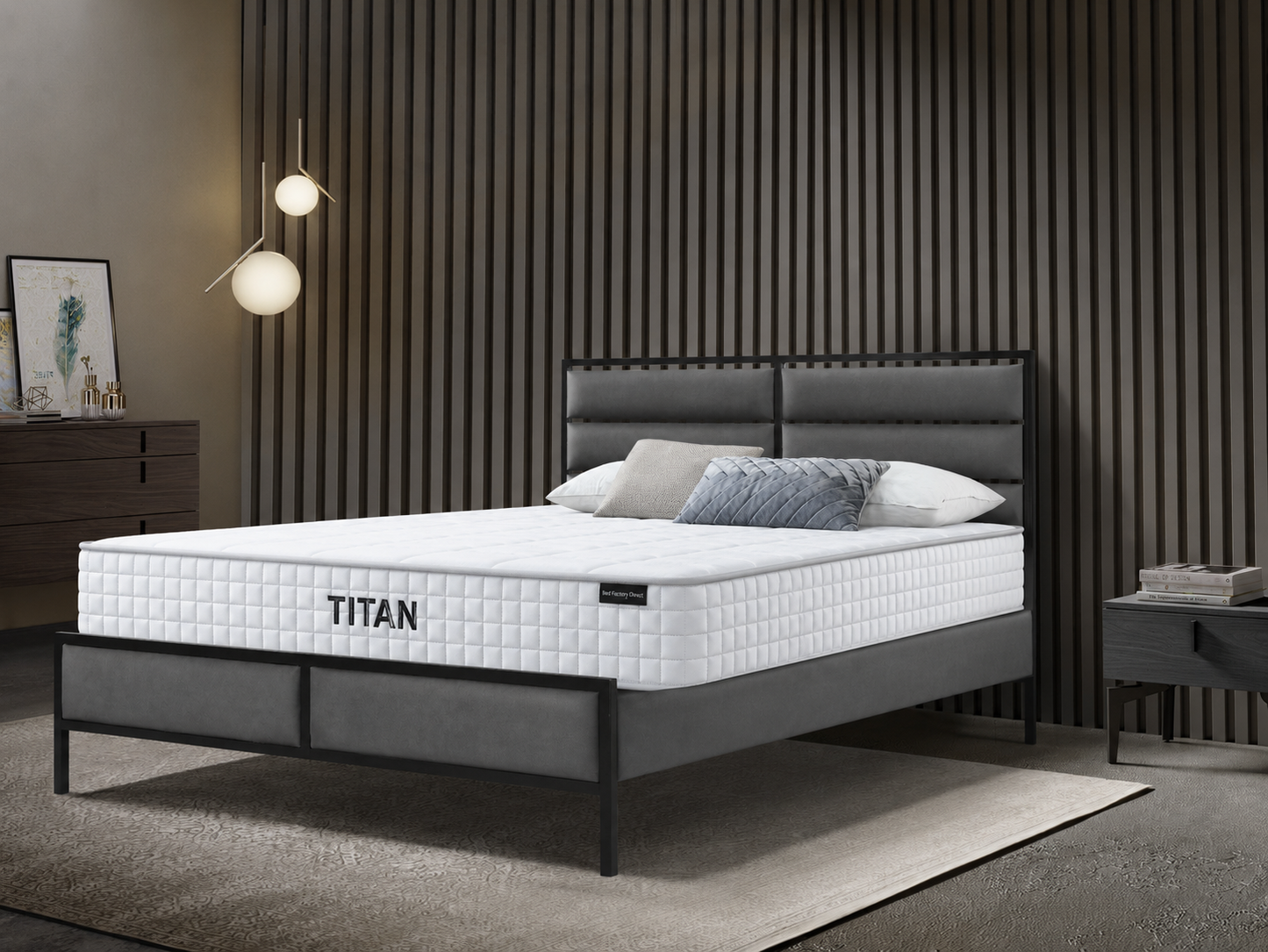Venice Grey Frame & Titan 800 Mattress