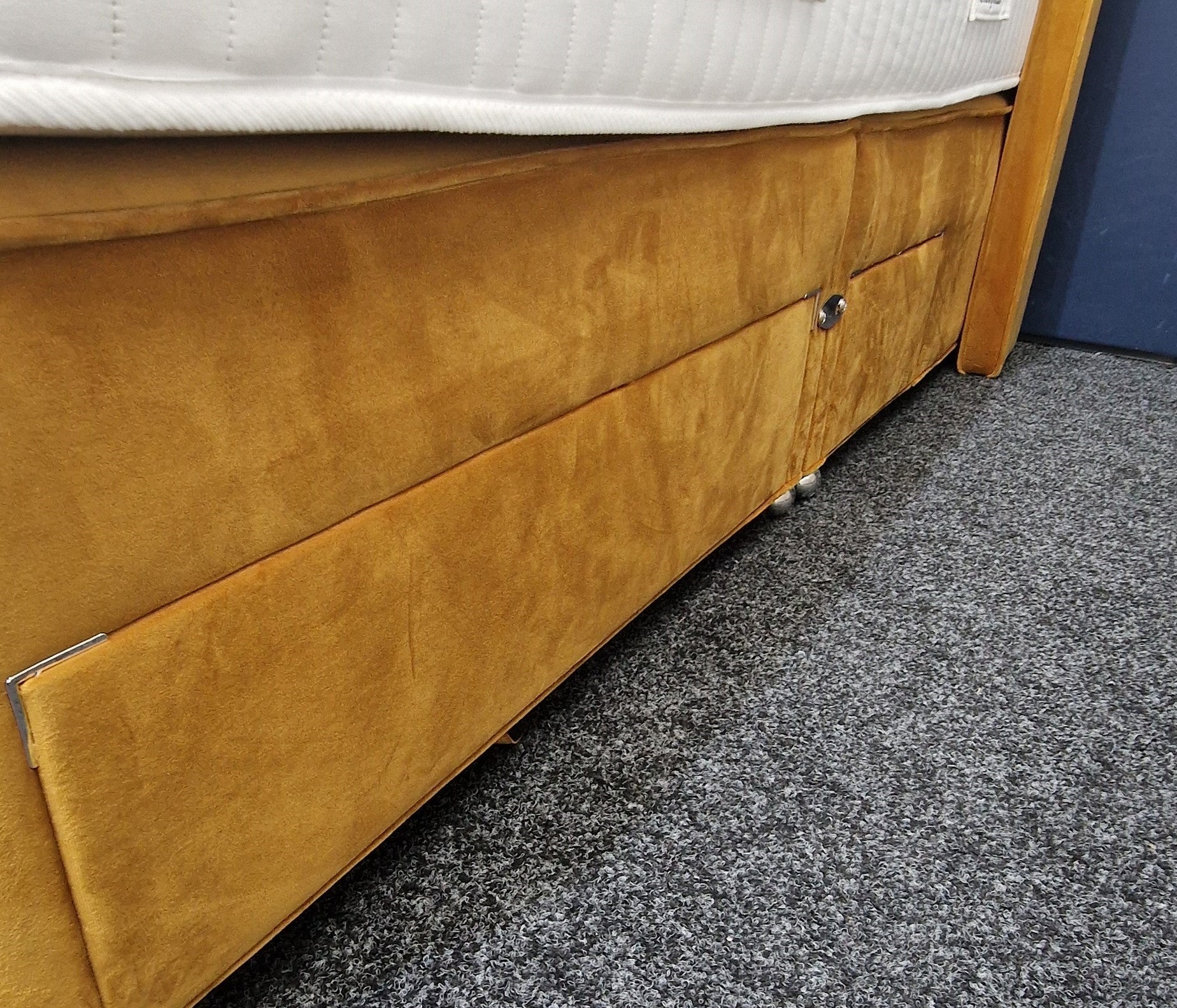 Ex Display - Sleepeezee I-Memory 1800 Mustard Divan Bed & Headboard - Double 3