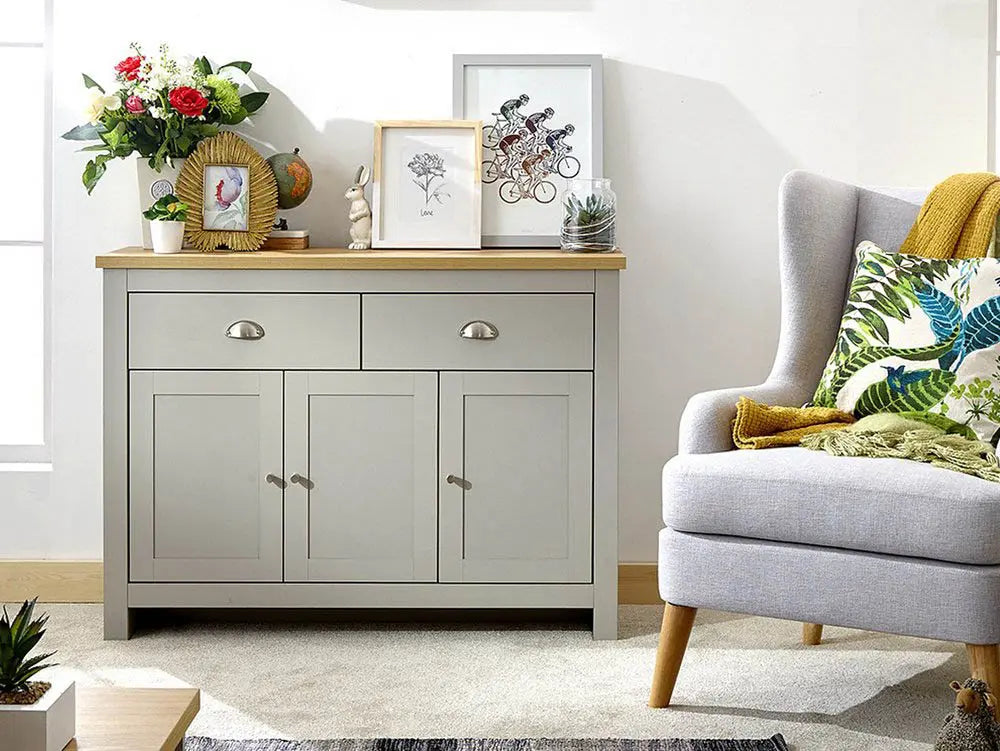 GFW Lancaster Large Sideboard - Grey