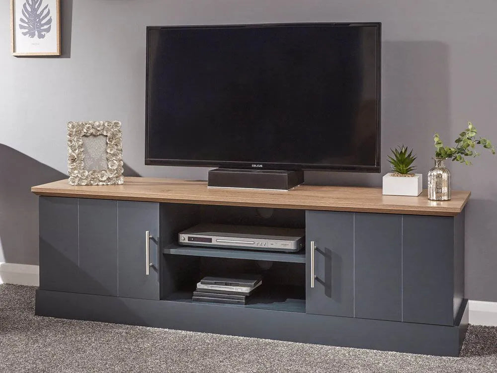 GFW Kendal Large TV Unit - Slate Blue