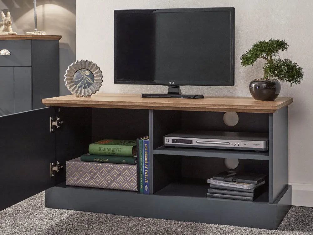 GFW Kendal Small TV Unit - Slate Blue 2