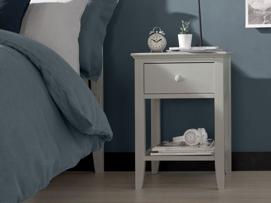 Ashby Soft Grey 1 Drawer Nightstand