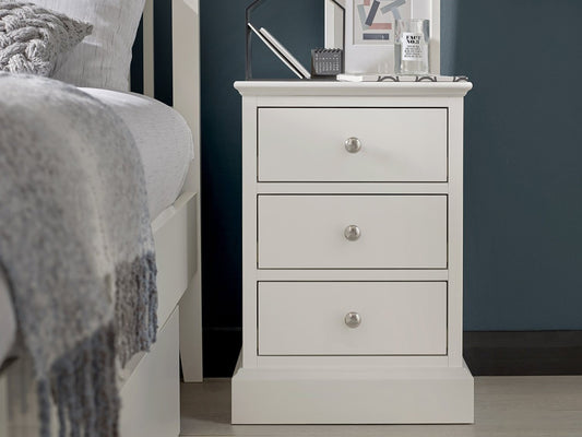 Ashby White 3 Drawer Nightstand