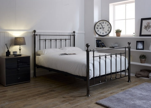 Lowrey Black Chrome Metal Bed - Kingsize