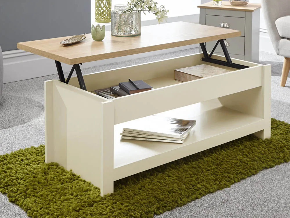 GFW Lancaster Lift Up Coffee Table - Cream 2