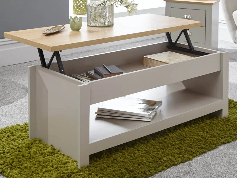 GFW Lancaster Lift Up Coffee Table - Grey 2