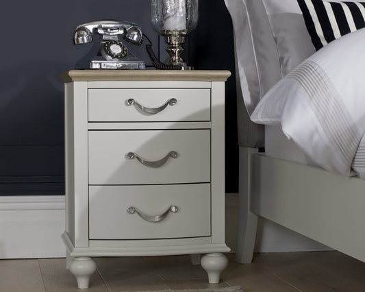 Montreux Grey Washed Oak & Soft Grey 3 Drawer Nightstand