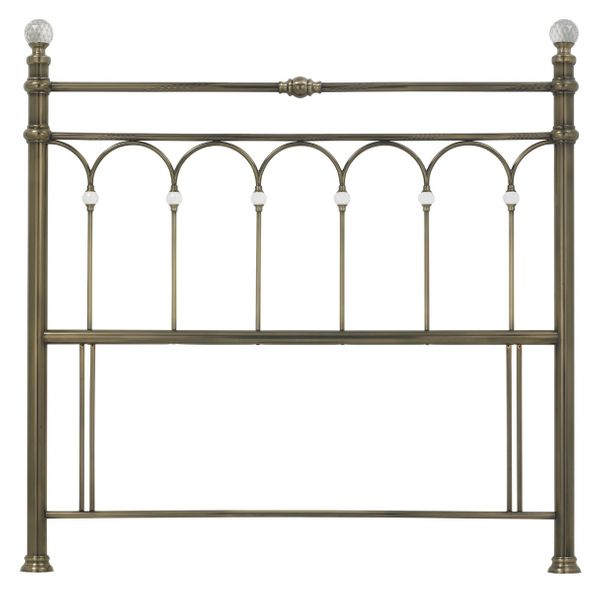 Bentley Double Krystal Antique Brass Metal Headboard