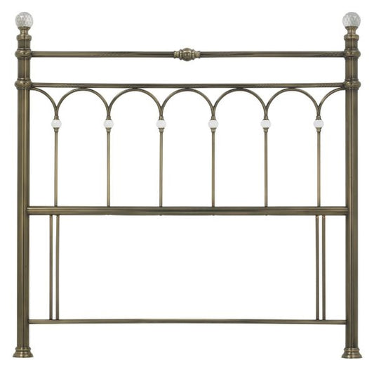 Bentley Double Krystal Antique Brass Metal Headboard