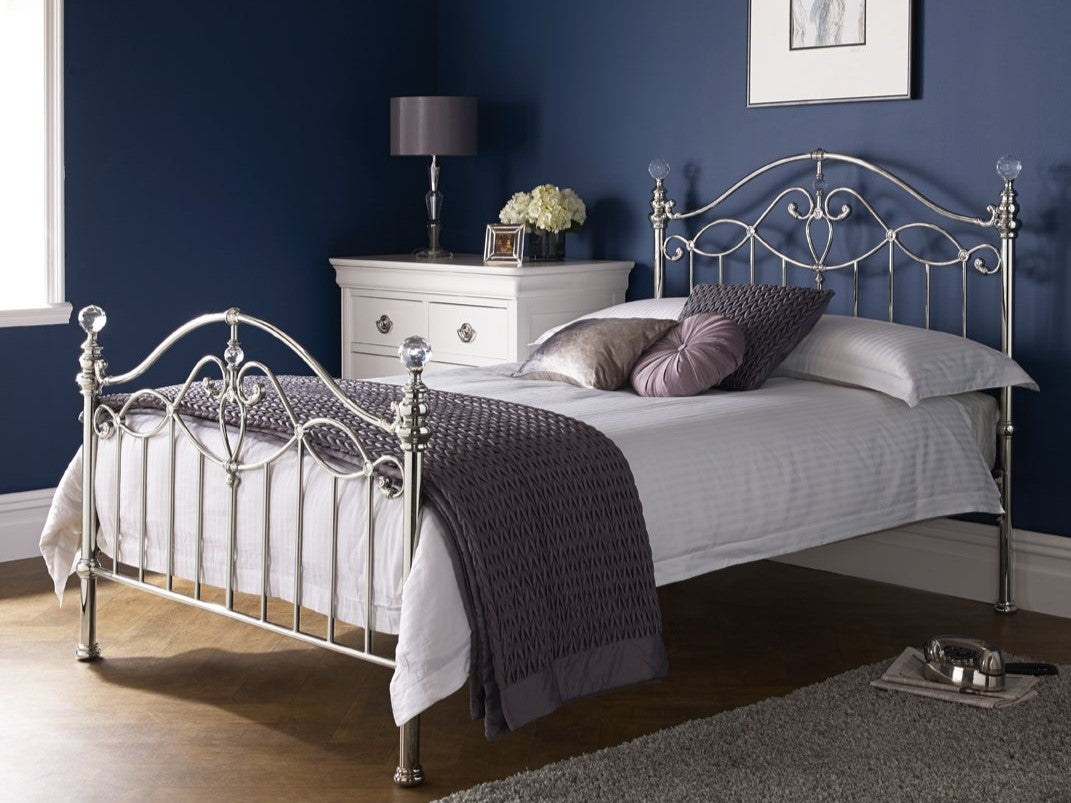 Elena Shiny Nickel Bedstead Double 