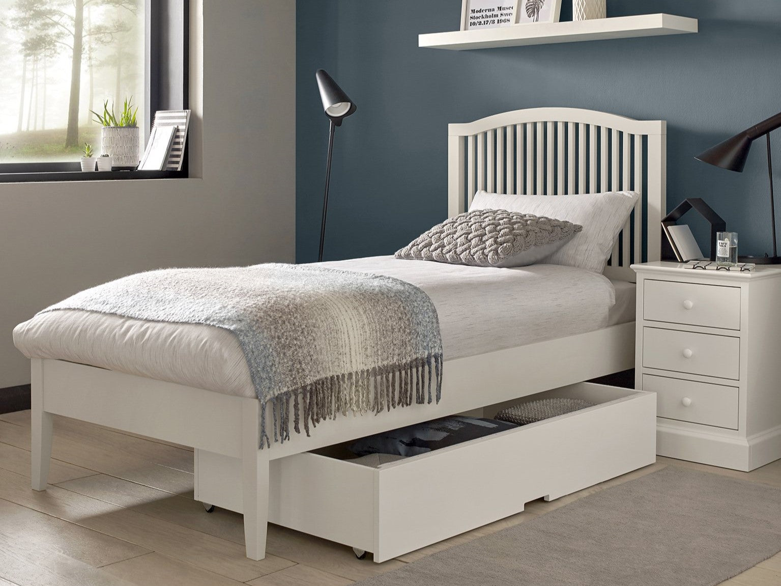 Ashby White Slatted Bedstead Single