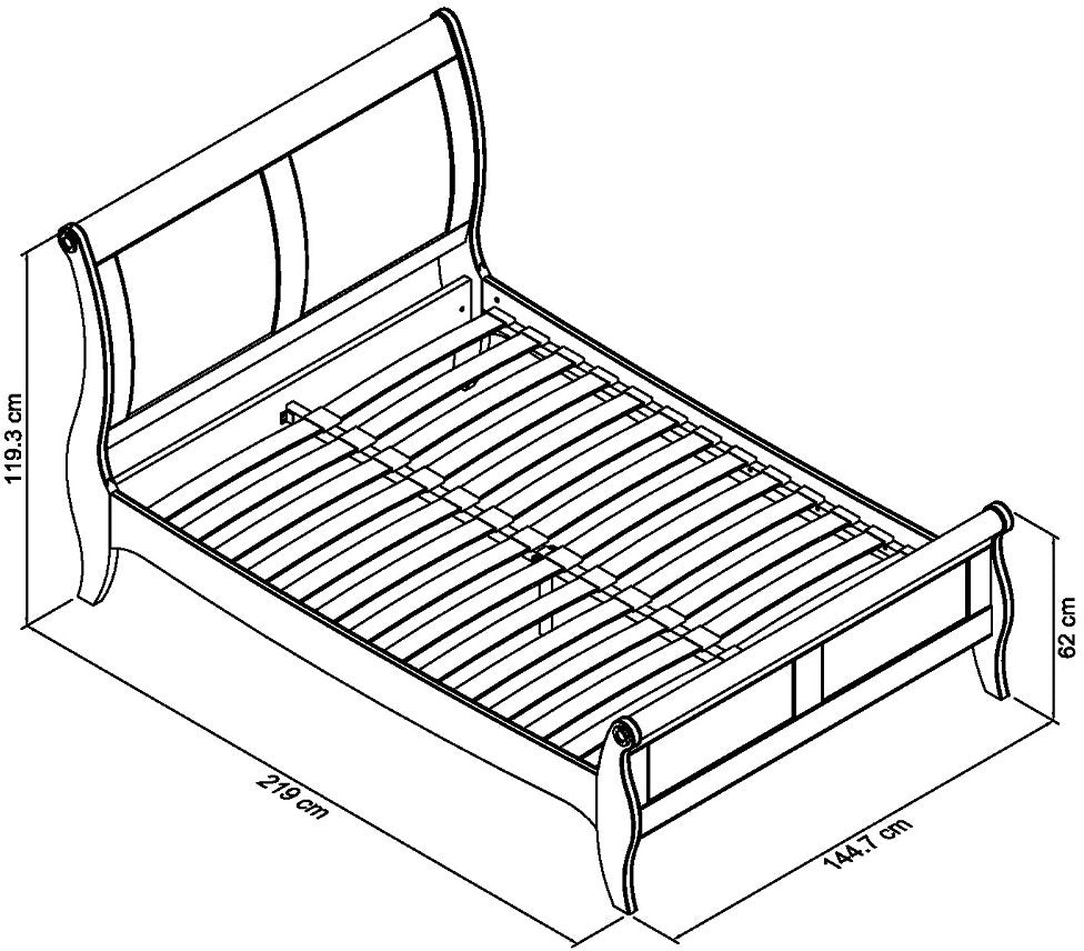 Chantilly White Panel Bedstead Double  Dimensions