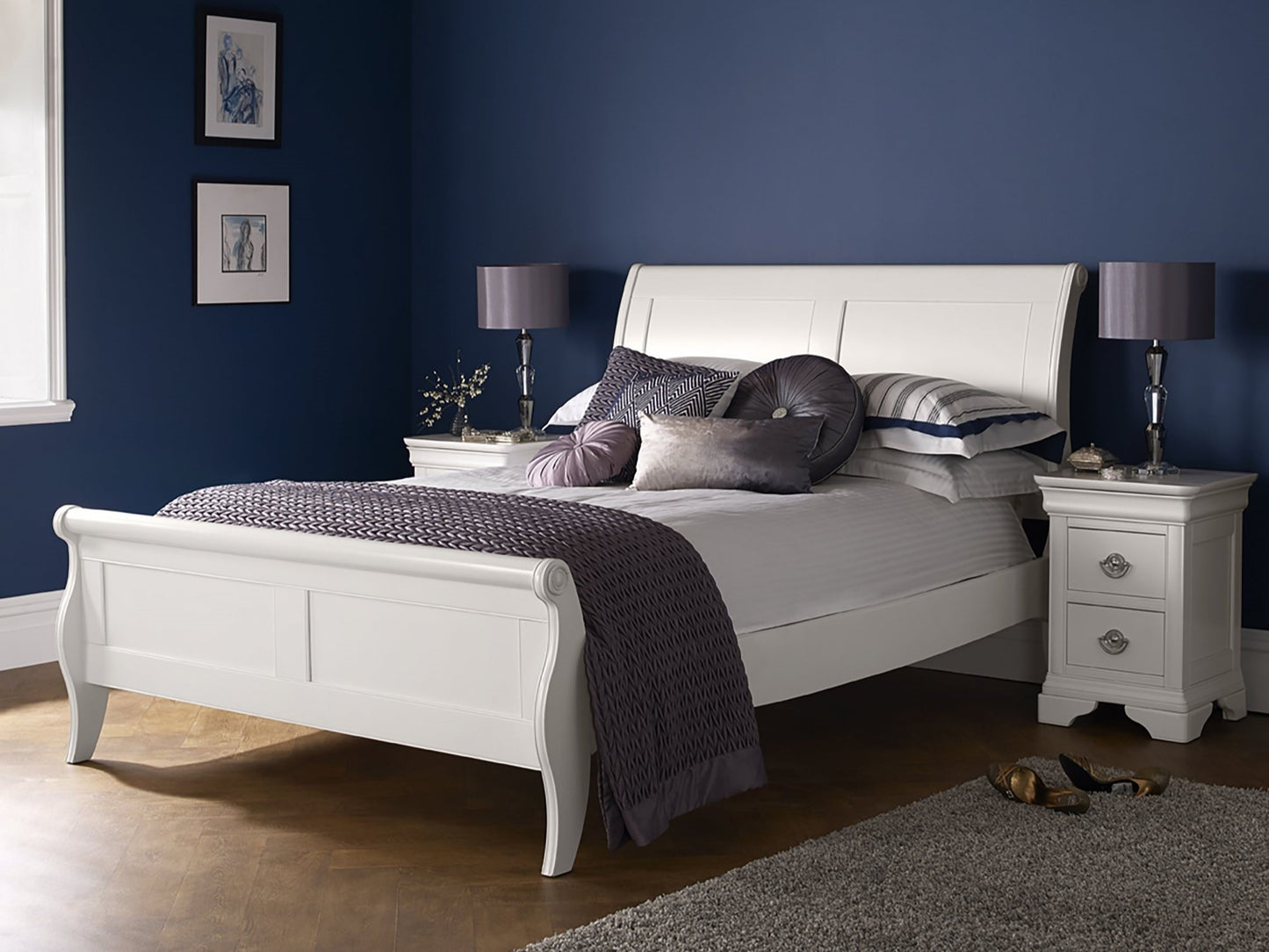 Chantilly White Panel Bedstead Double 