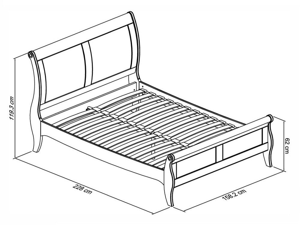 Chantilly White Panel Bedstead King Dimensions