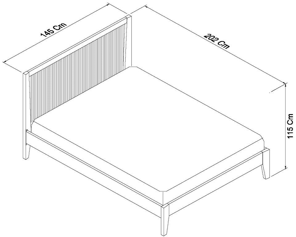 Rimini Aged Oak & Weathered Oak Slatted Bedstead Double Dimensions