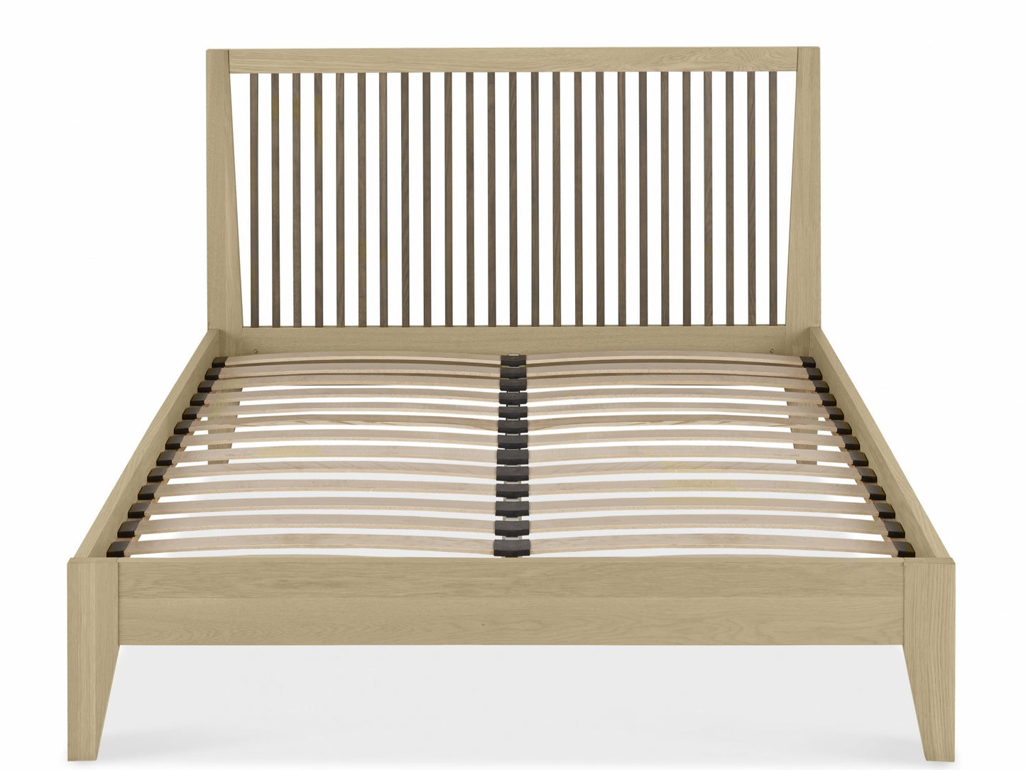 Rimini Aged Oak & Weathered Oak Slatted Bedstead  Double No Mattress