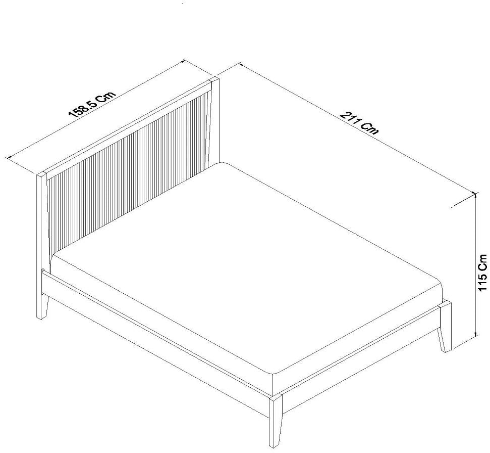 Rimini Aged Oak & Weathered Oak Slatted Bedstead King Dimensions