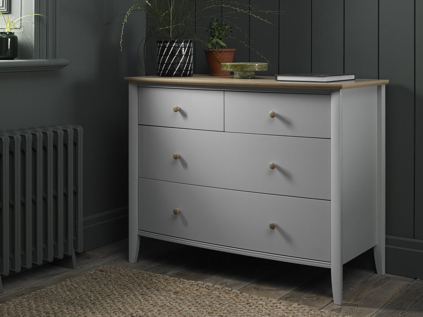 Whitby Scandi Oak & Warm Grey 2+2 Drawer Chest