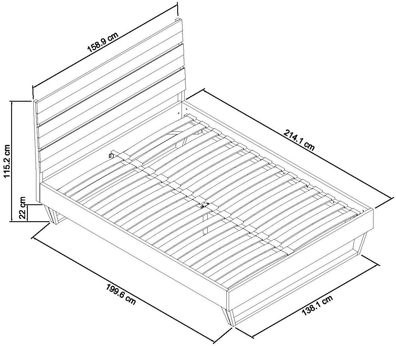 Tivoli Weathered Oak Low End Footend Bedstead Kingsize Dimensions