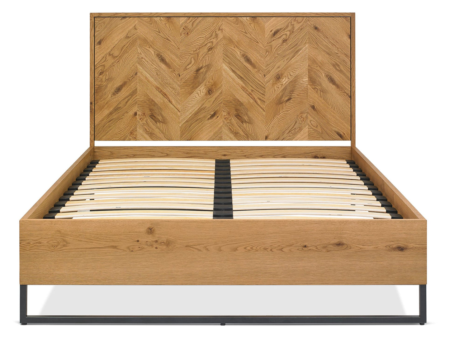 Riva Rustic Oak Panel Bedstead Double  No Mattress