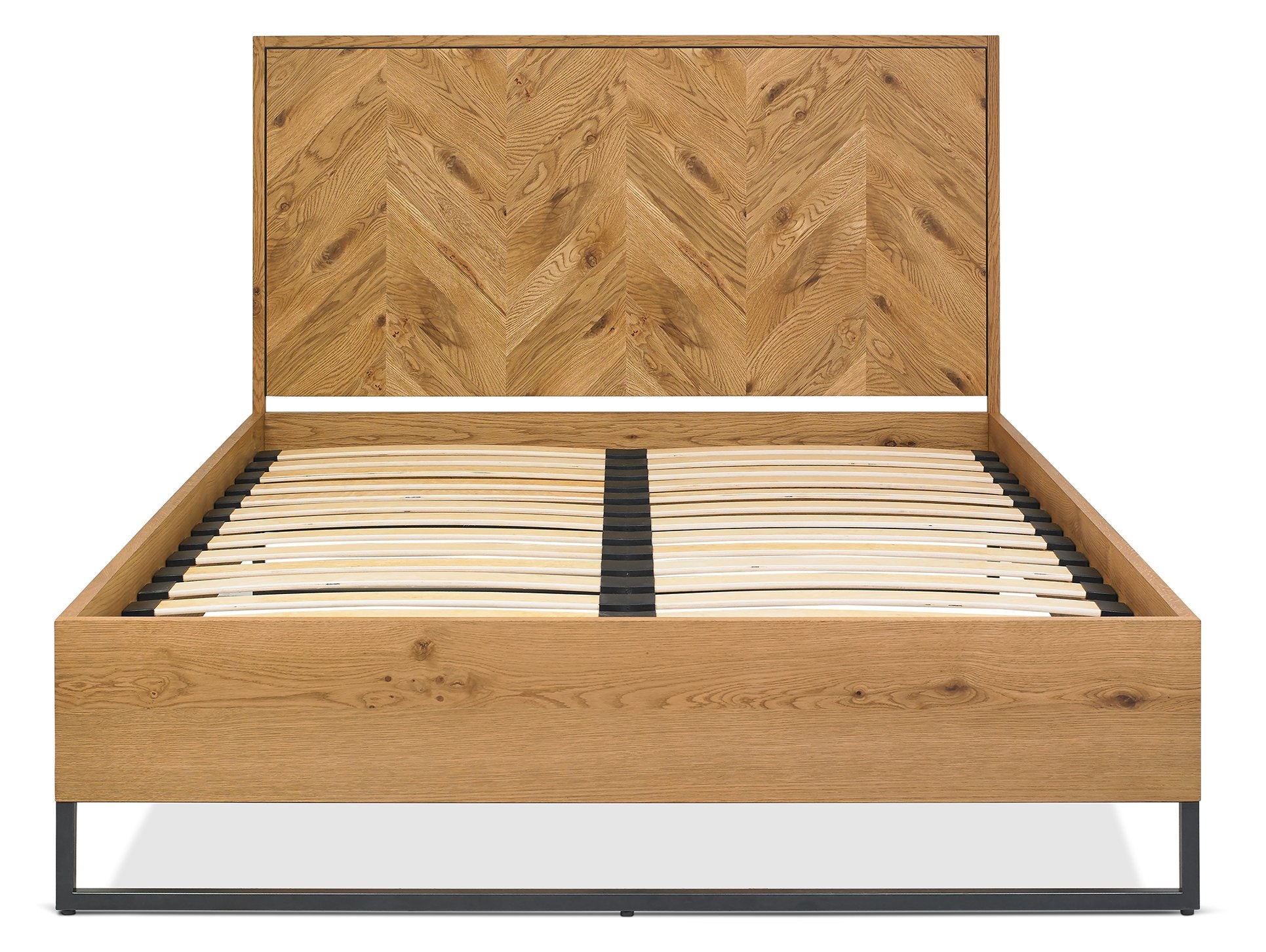 Riva Rustic Oak Panel Bedstead King No Mattress