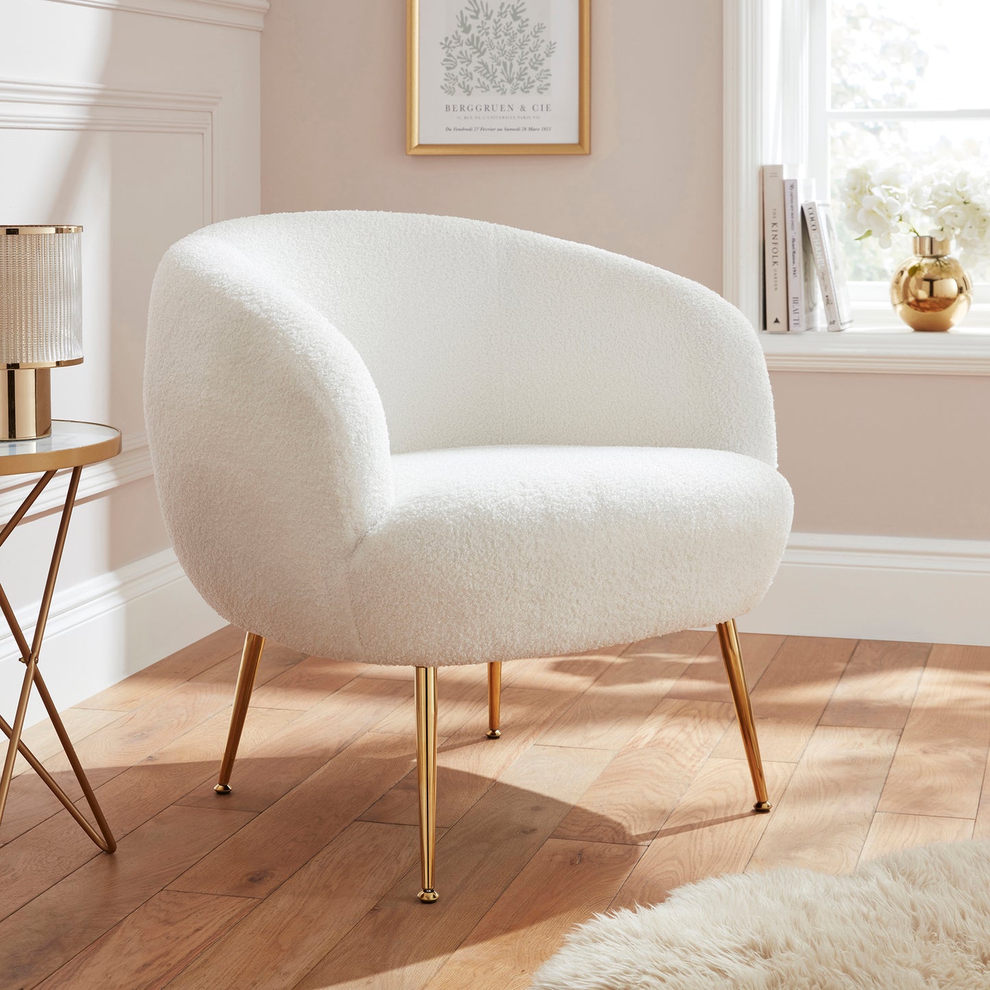 GFW Ada Teddy Accent Chair - Cream