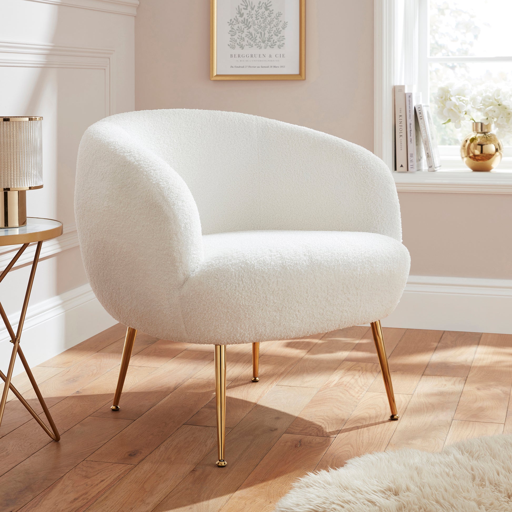GFW Ada Teddy Accent Chair - Cream
