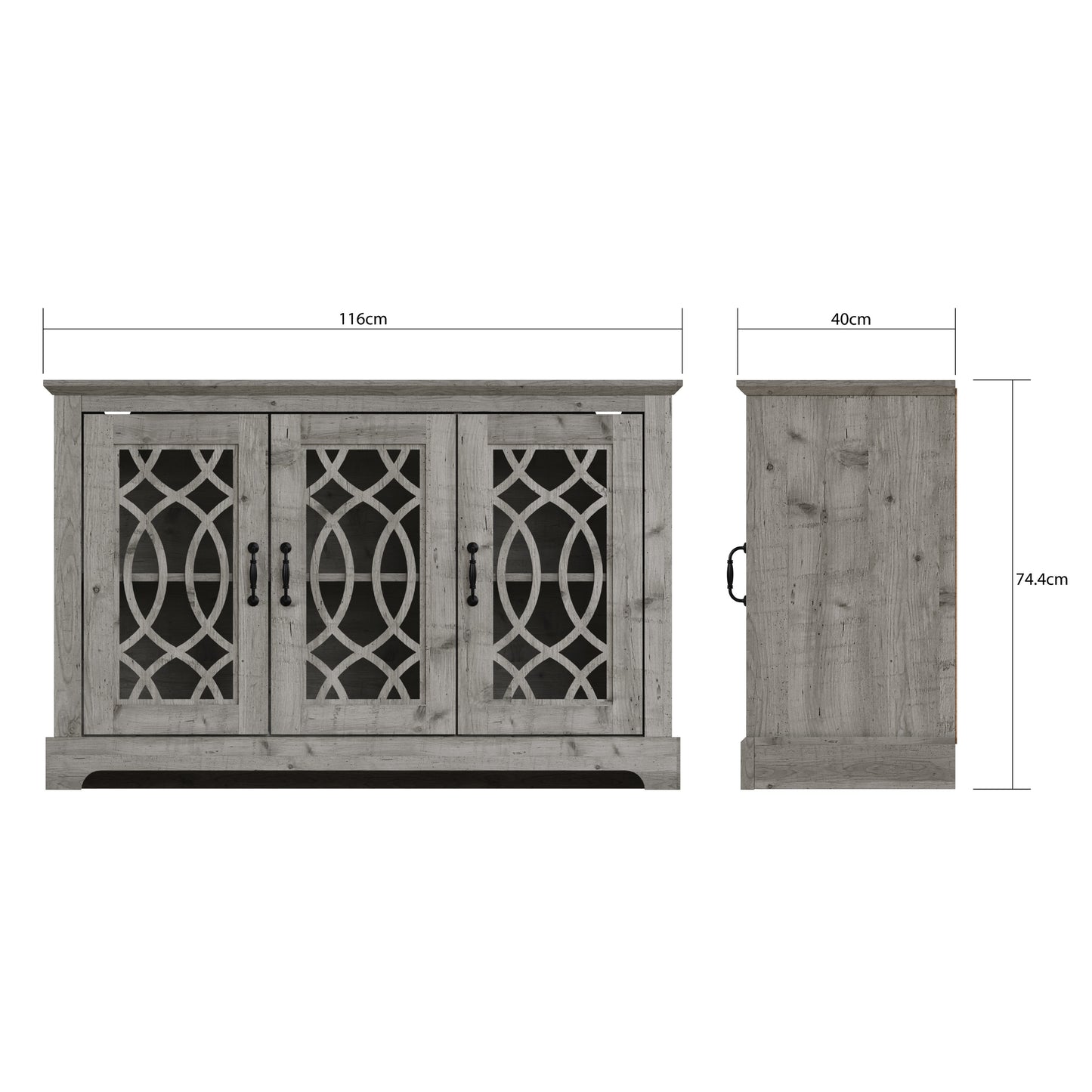 GFW Amelie 3 Door Sideboard - Mexican Grey 3