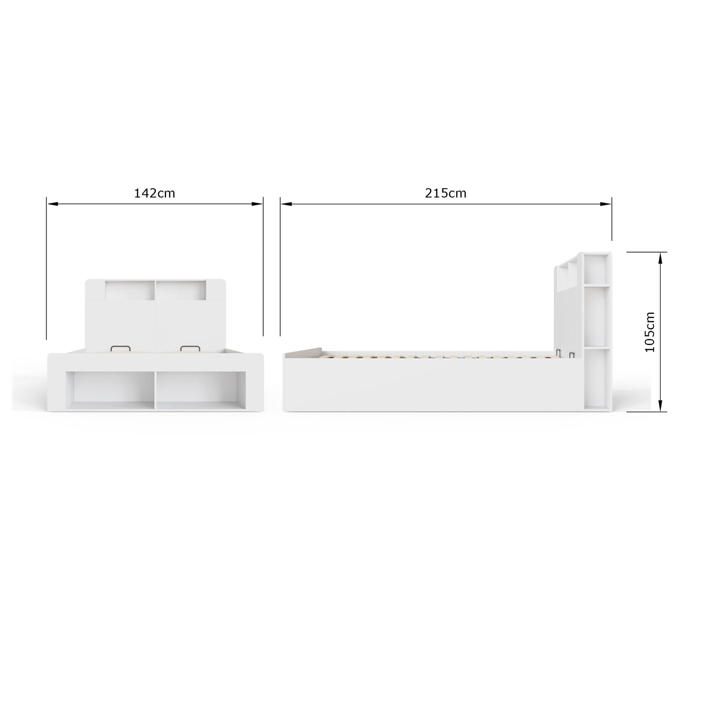 GFW Anya White Storage Ottoman Dimensions Double