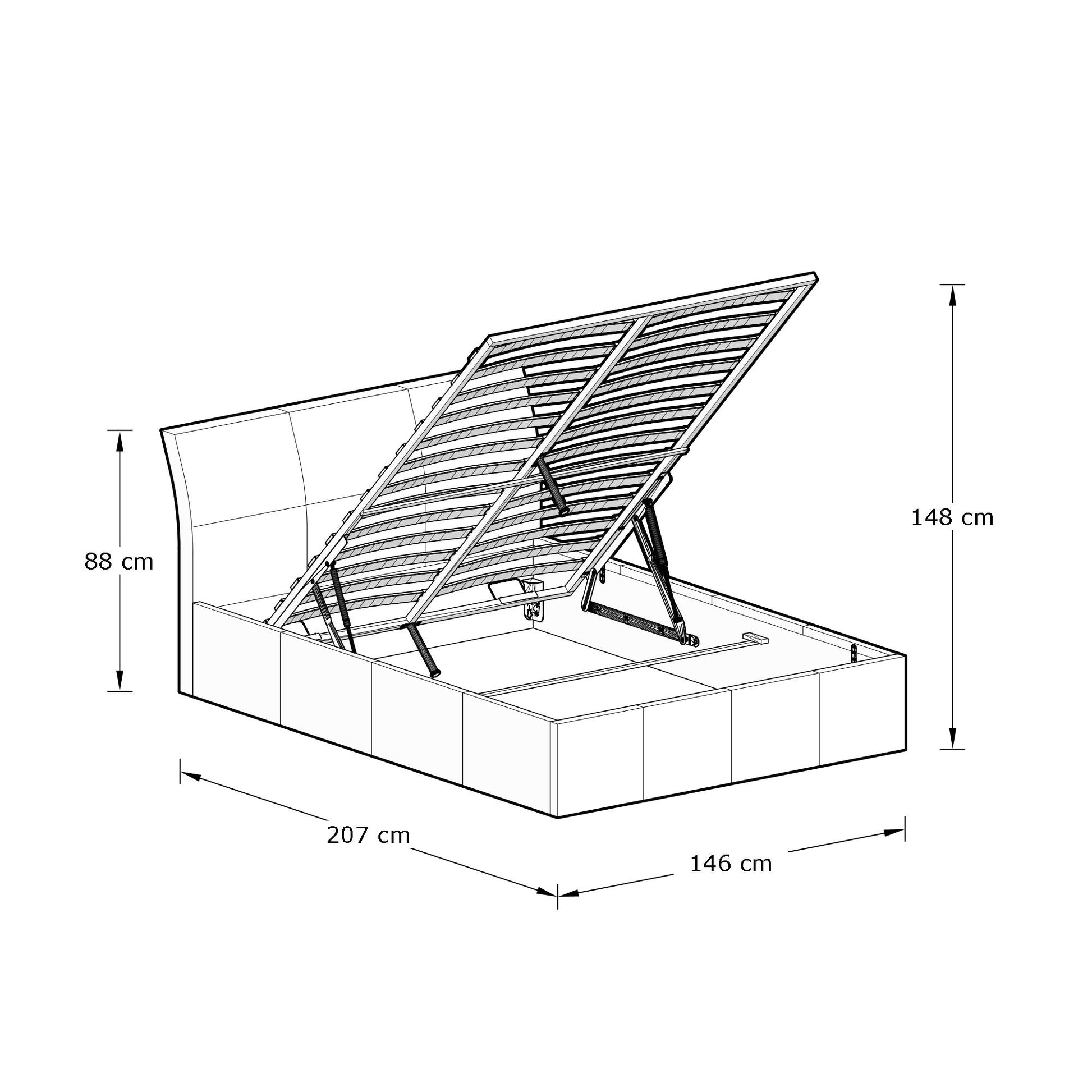 GFW Ascot Fabric Ottoman Bed Frame - Double 3