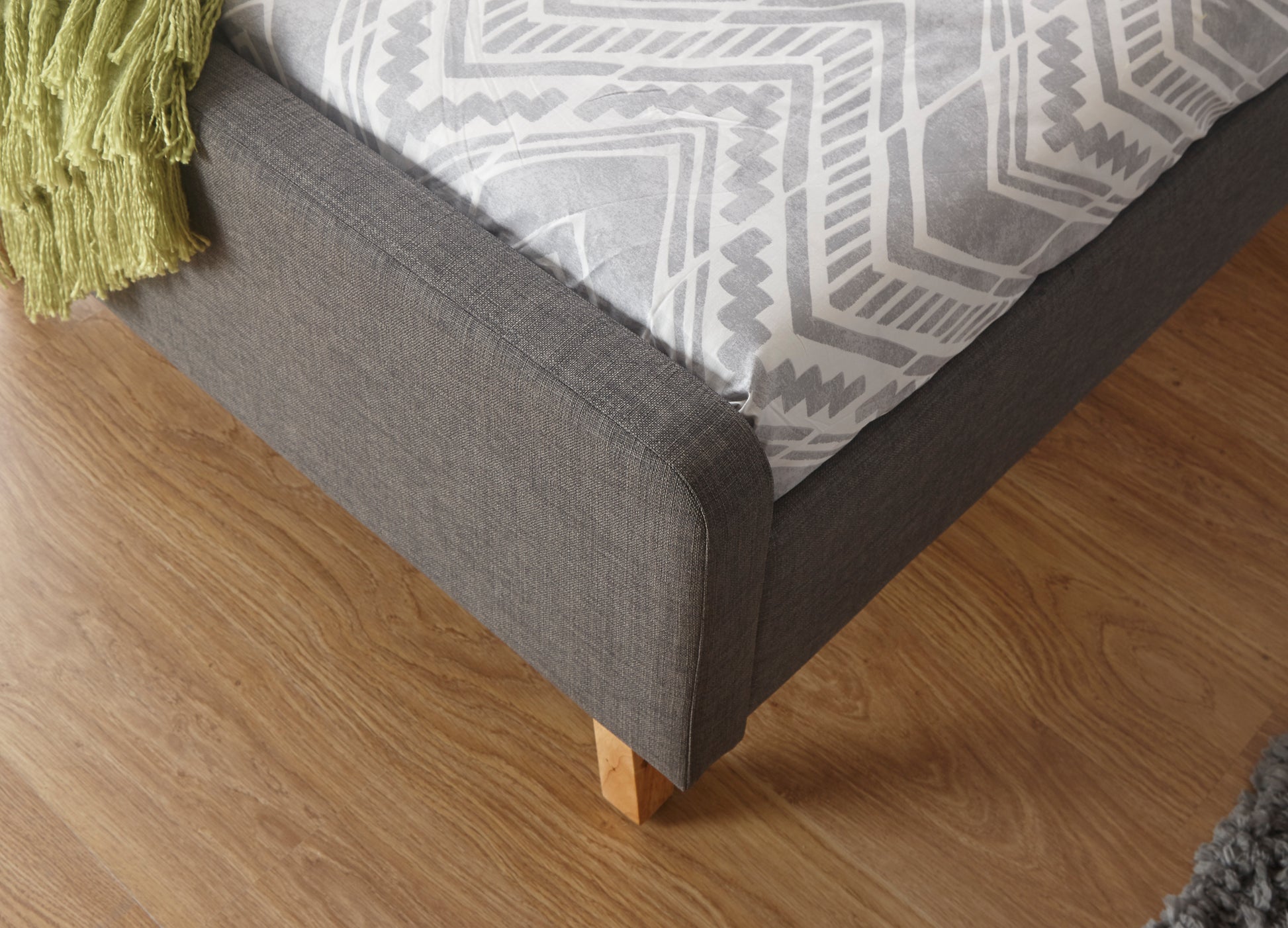 GFW Ashbourne Grey Upholstered Bed - Single 2