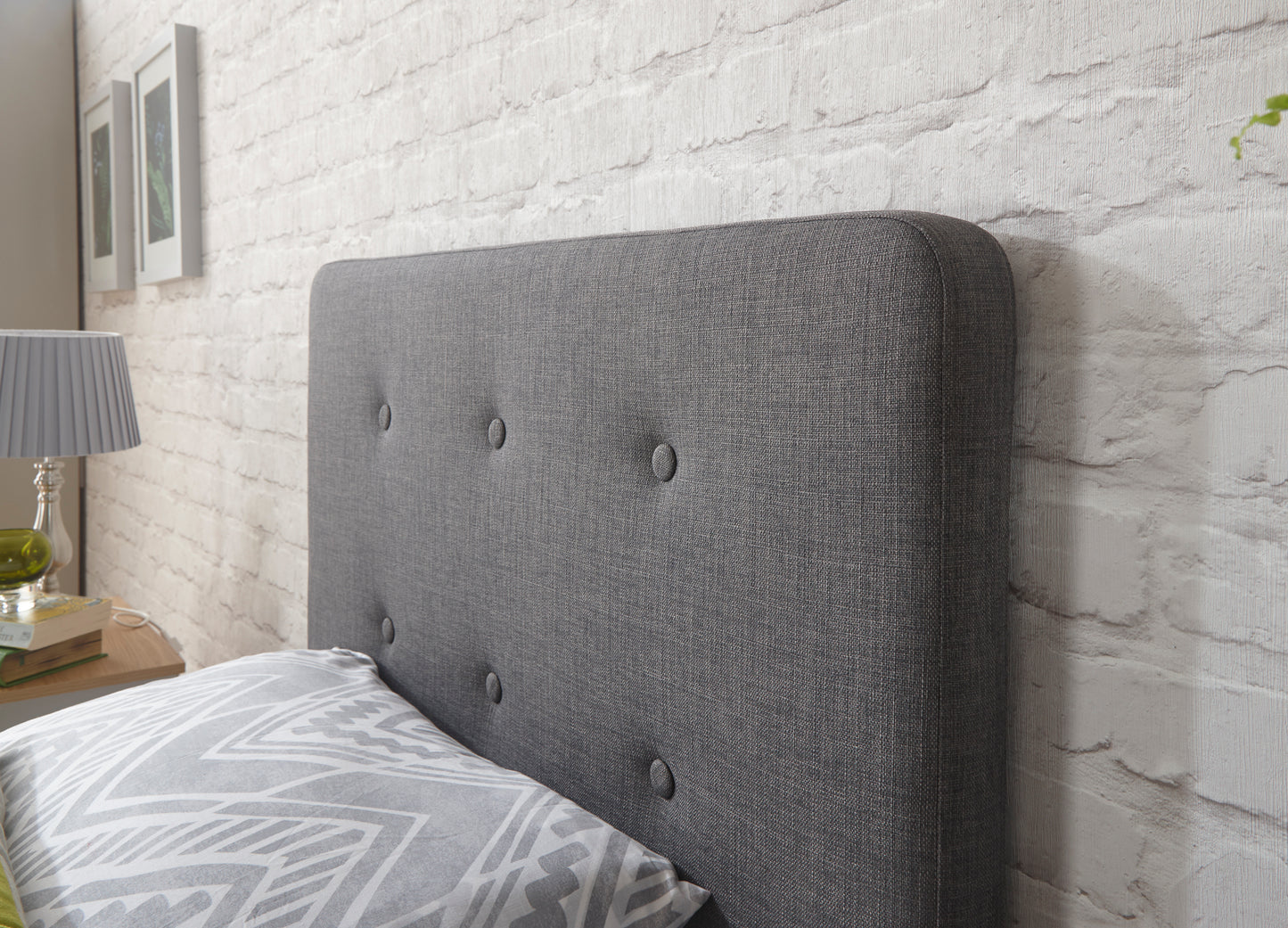 GFW Ashbourne Grey Upholstered Bed - Single 3