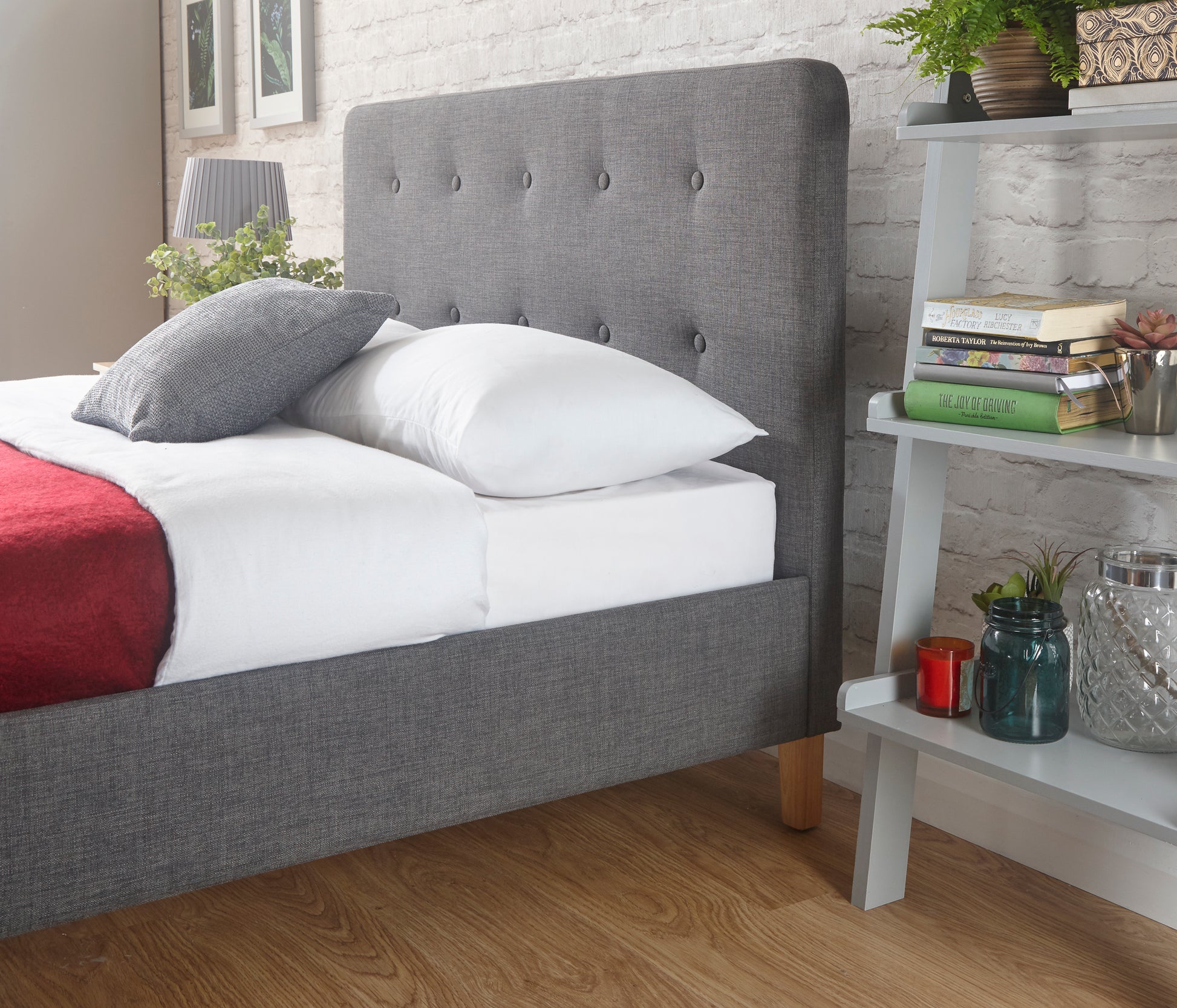 GFW Ashbourne Grey Upholstered Bed - Double 3